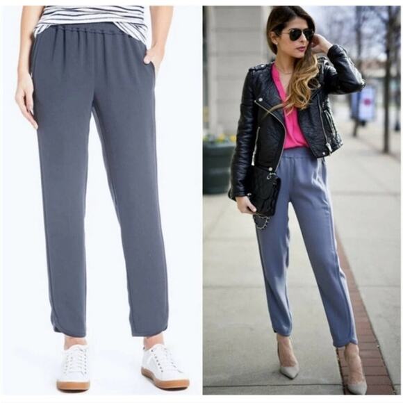 [J. Crew] Gray Pull-On Elastic Waistband Tulip Hem Reese Trousers Pants NWT 10 - Picture 1 of 11